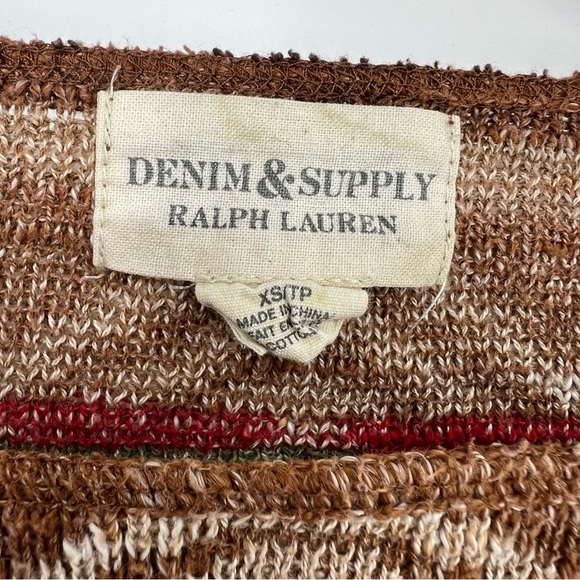 Ralph Lauren Denim and Supply Southwestern Printed Boat‎ Neck Sweater Top XSmall - Picture 4 of 12